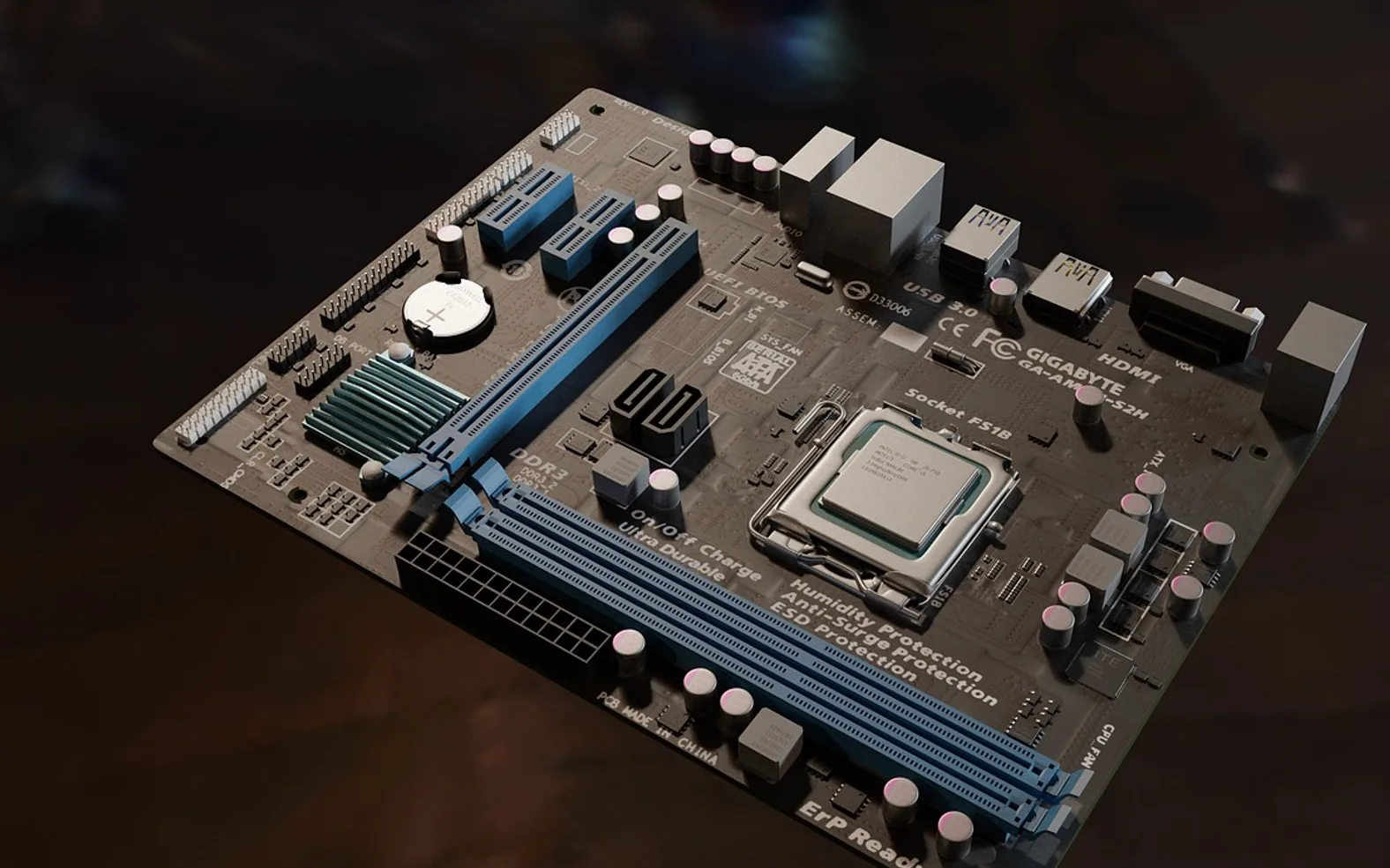 Motherboard, computer and plate